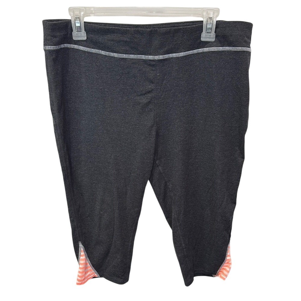 BCG Capri Leggings Athletic Activewear Cropped Striped Trim XL